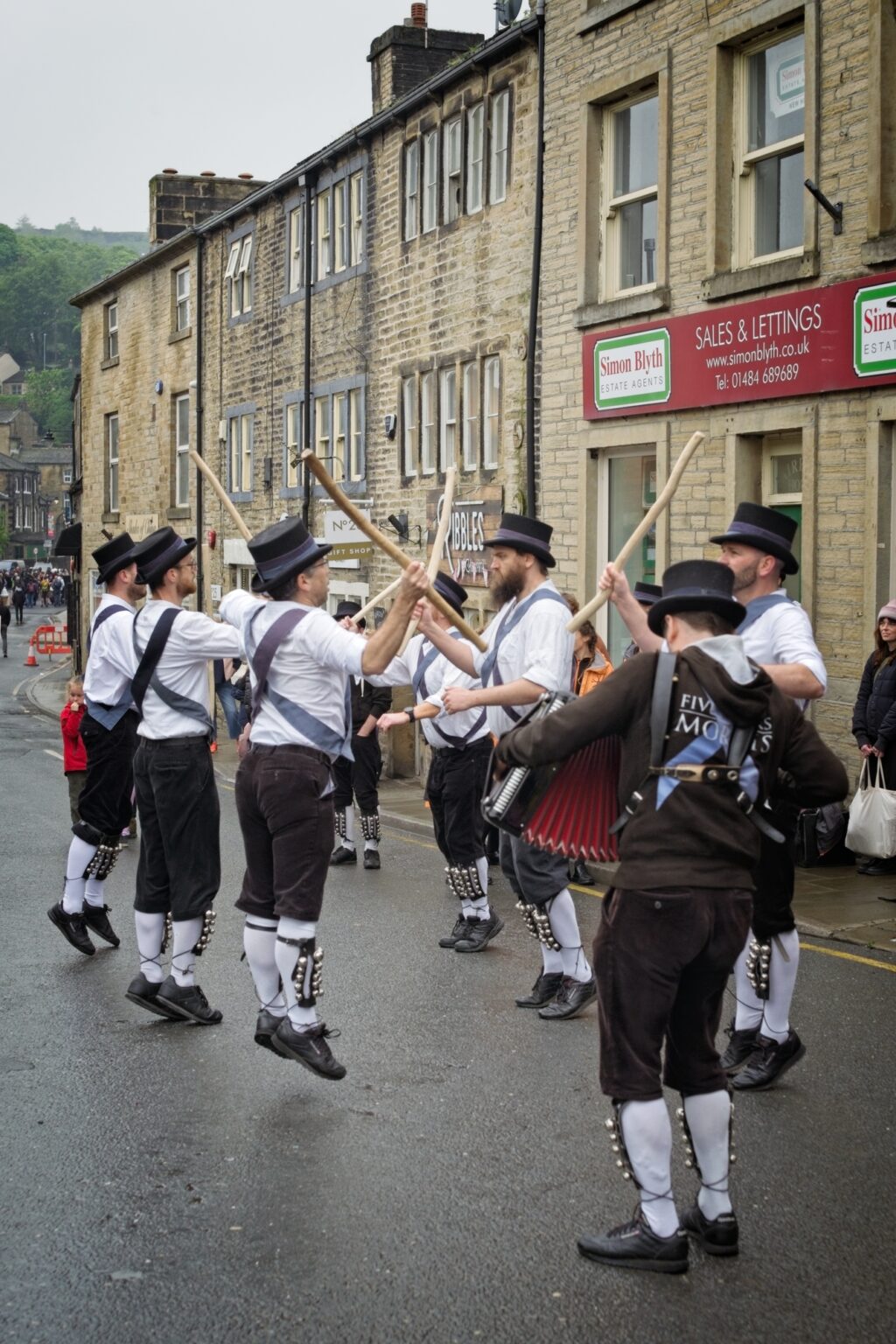 Cinematic motion of folk dancers in Holmfirth, captured by Guy Parker Photography