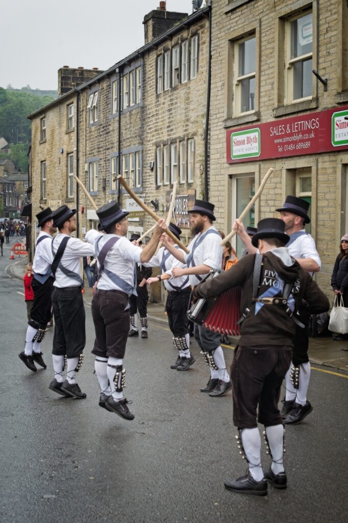Cinematic motion of folk dancers in Holmfirth, captured by Guy Parker Photography